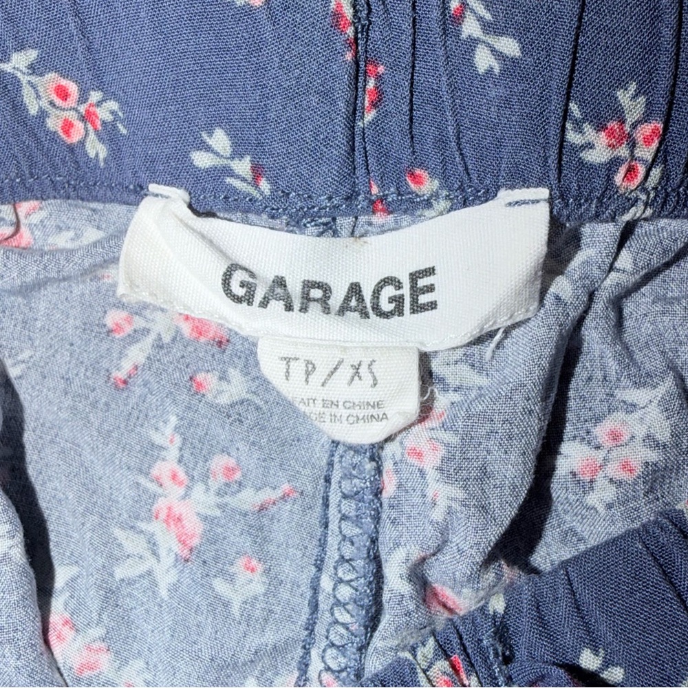 Garage Blue Floral Patterned Shorts - Picture 2 of 6